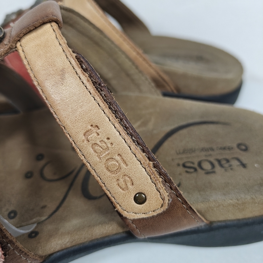 Taos Prize 4 Leather Sandals With Button Embellishment Strappy Womens Shoes Sz 9 - Picture 5 of 9